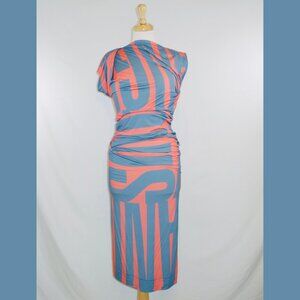 Vivienne Westwood Anglomania Pink + Slate Blue Jersey Dress - Size M (4-6 US)